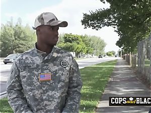 Obnoxious soldier is compelled into plumbing insatiable mummy cops twats
